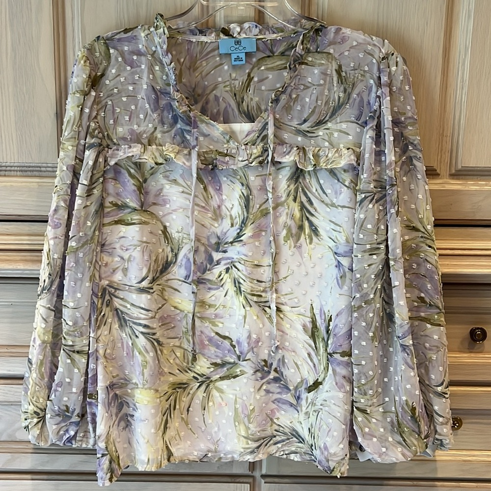 CeCe clip dot blouse